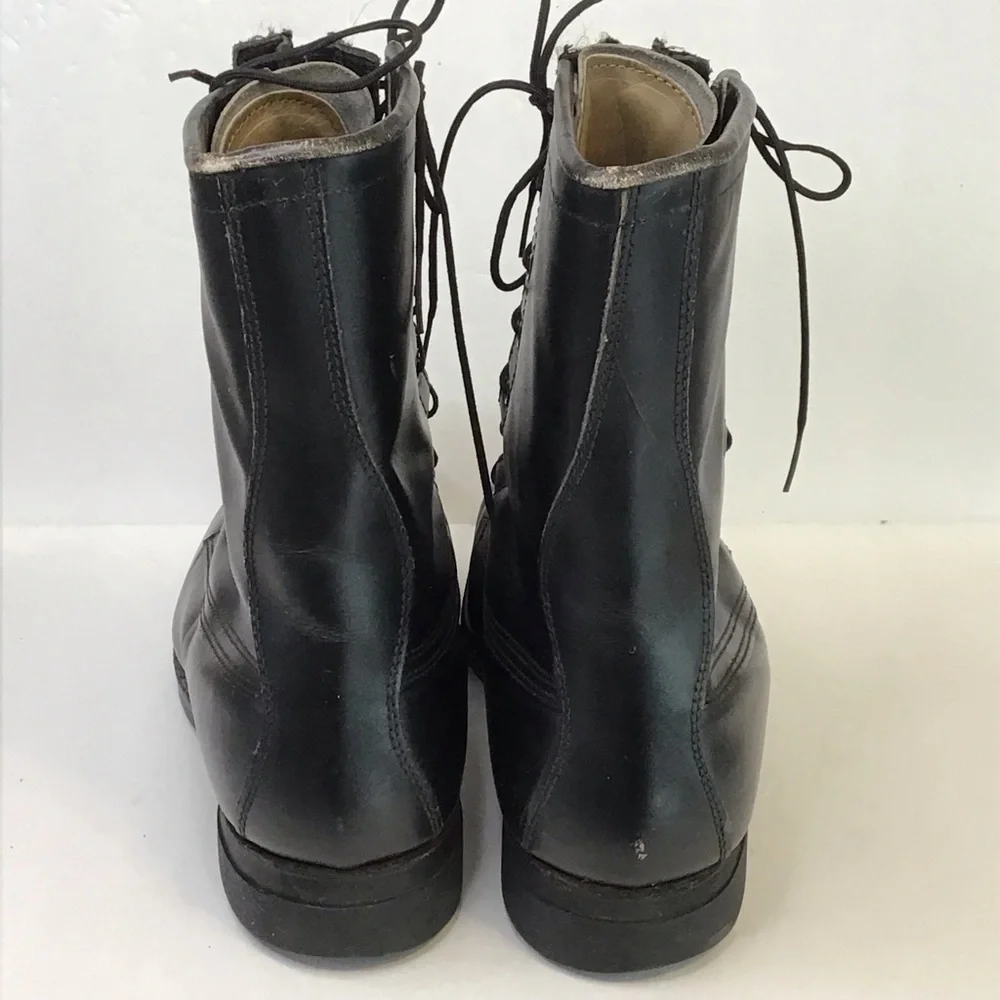 ADDISON SHOE COMPANY Men's VINTAGE 1975 Black Leather Combat Boots 9.5 EE